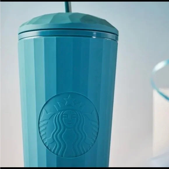 💙 Starbucks Matte Teal Aqua Dark Turquoise Blue Venti Tumbler NEW Overseas HTF - Picture 10 of 11